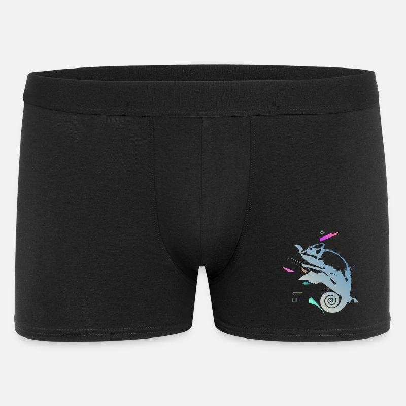 Caméléon en spirale dans un gradient néon - Boxer Homme - noir