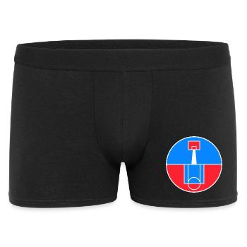 Rundes Basketballfeld-Abzeichen - Männer Boxer Shorts - Schwarz - Vorne