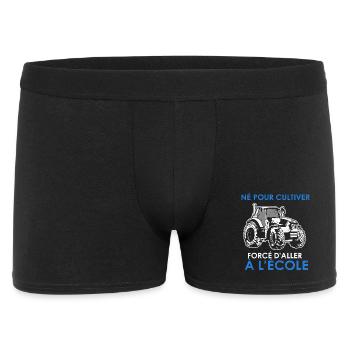 Geboren zum Bauernhof – gezwungen, zur Schule zu gehen - Männer Boxer Shorts - Schwarz - Vorne