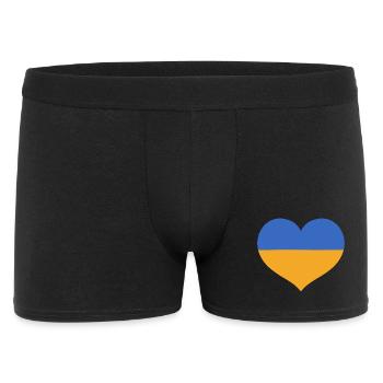 Cœur du drapeau aux couleurs ukrainiennes - Boxer Homme - noir - Devant