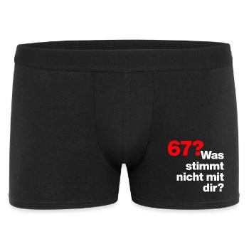 6-7 WAS STIMMT NICHT MIT DIR? TREND KINDER WARUM🤔 - Männer Boxer Shorts - Schwarz - Vorne