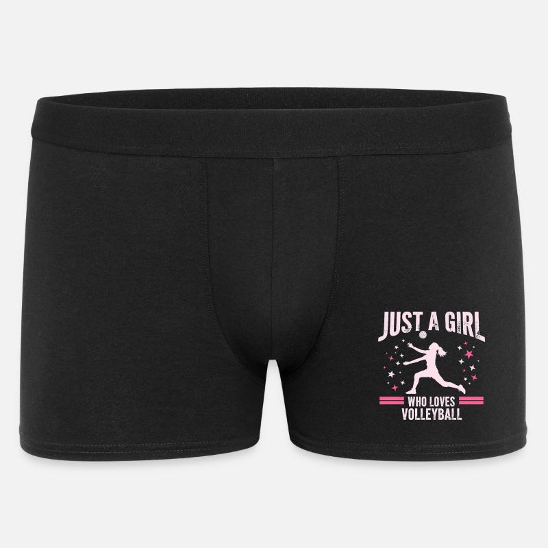 Mädchen liebt Volleyball Zitat - Männer Boxer Shorts - Schwarz