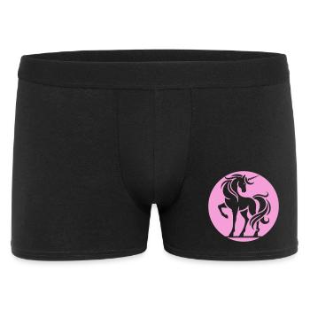 Cercle de la silhouette de la licorne rose - Boxer Homme - noir - Devant
