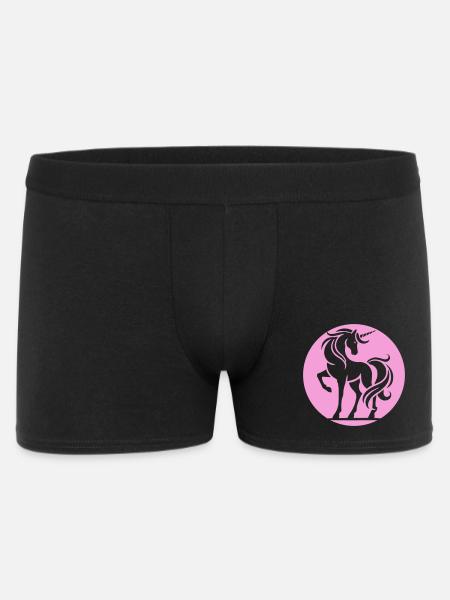 Rosa Einhorn Silhouette Kreis - Männer Boxer Shorts - Schwarz