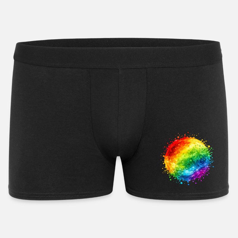 Regenbogenfarbene Farbspritzer Explosion - Männer Boxer Shorts - Schwarz