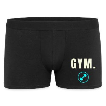 GYM. Success Edition - Minimalistisches Design - Männer Boxer Shorts - Schwarz - Vorne