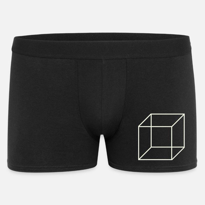Geometrischer Drahtwürfel - Männer Boxer Shorts - Schwarz