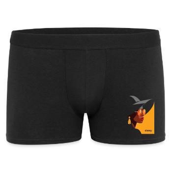Elegant woman with hat and sunglasses - Men's Boxer Shorts - black - Front