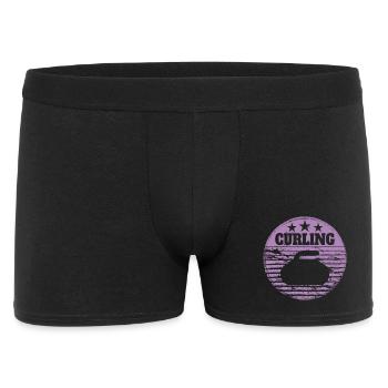 Sports d’hiver de Curling Stone Style Rétro Vintage - Boxer Homme - noir - Devant