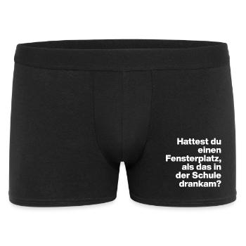 HATTEST DU EINEN FENSTERPLATZ? SARKASMUS, FRECH - Men's Boxer Shorts - black - Front