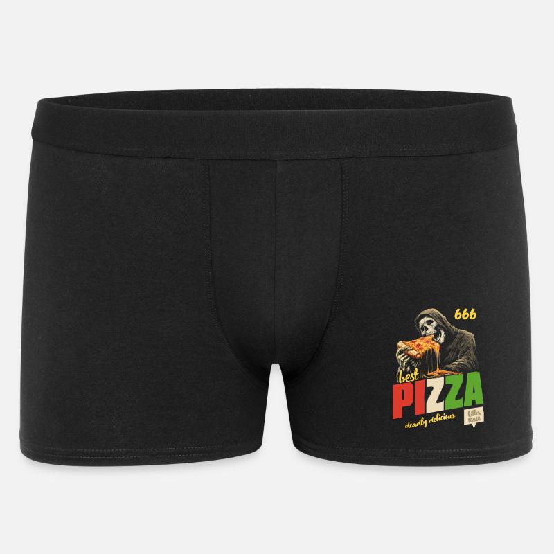 Grim Reaper Pizza - Männer Boxer Shorts - Schwarz