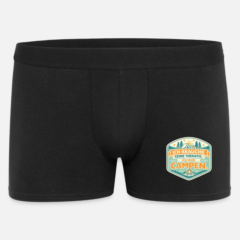 Camping humor: Goodbye therapy - Men's Boxer Shorts - black