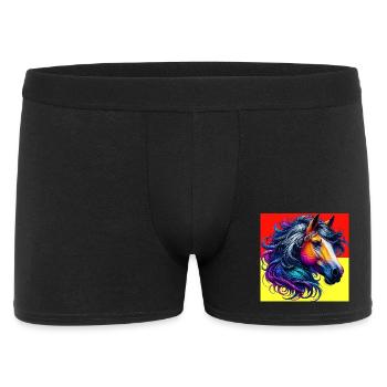Pferd - Männer Boxer Shorts - Schwarz - Vorne