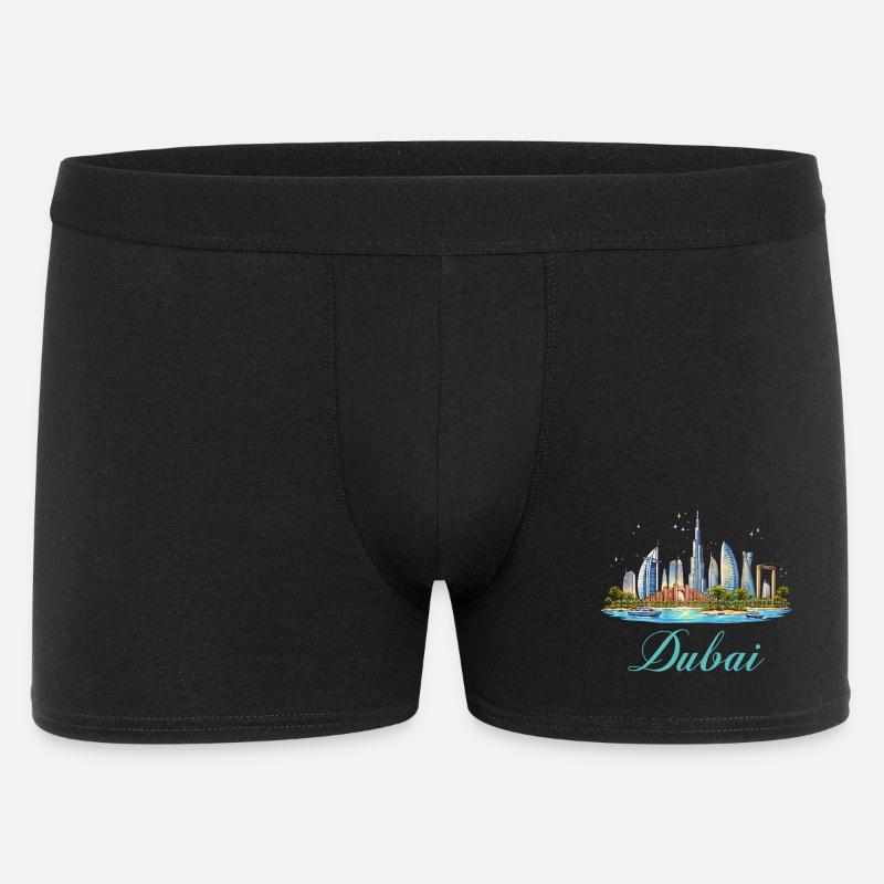 Illustration de la skyline de Dubaï - Boxer Homme - noir