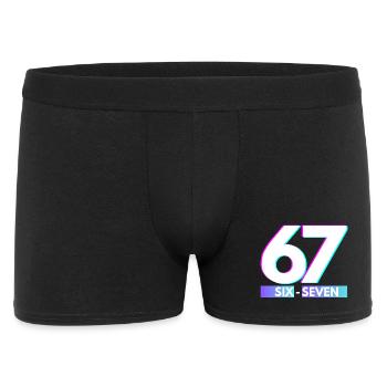 67 Néon Glitch Rétro, six-seven - Boxer Homme - noir - Devant