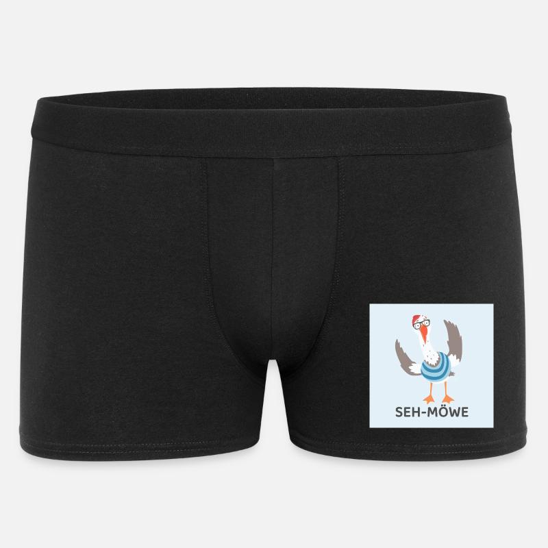 SEH-MÖWE – Lustige Möwe - Männer Boxer Shorts - Schwarz