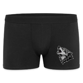 Loup Gris Hurlant Lune Sauvage Logo Wolf - Boxer Homme - noir - Devant