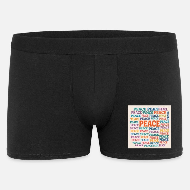Peace Mosaic Color Typo Pattern - Men's Boxer Shorts - black