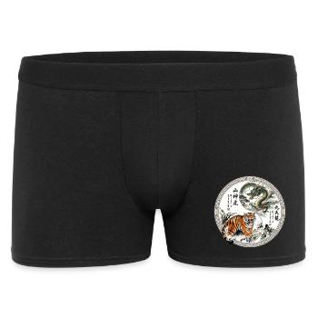 Tiger und Drache Asiatisch - Männer Boxer Shorts - Schwarz - Vorne