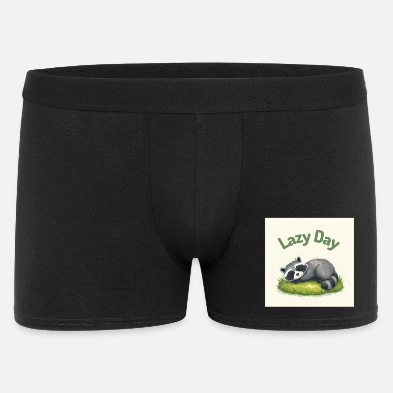 Waschbär in Ruhe - Männer Boxer Shorts - Schwarz