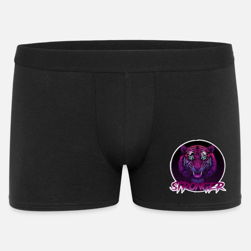 Wilder Neon-Tiger - Stronger  - Männer Boxer Shorts - Schwarz