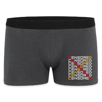 Censored Funny Statement Freedom Logo - Men's Boxer Shorts - charcoal grey - Front