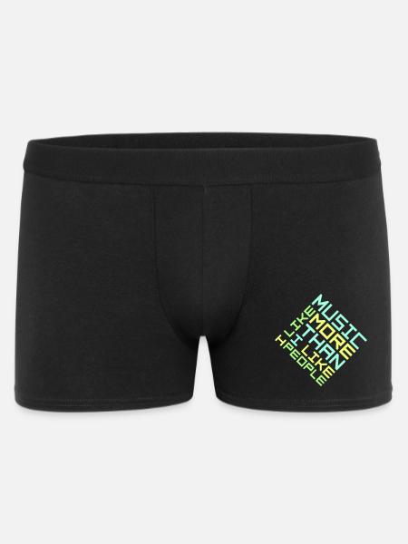 Ik hou meer van muziek dan van mensen Lustig Musik - Mannen Boxershorts - zwart