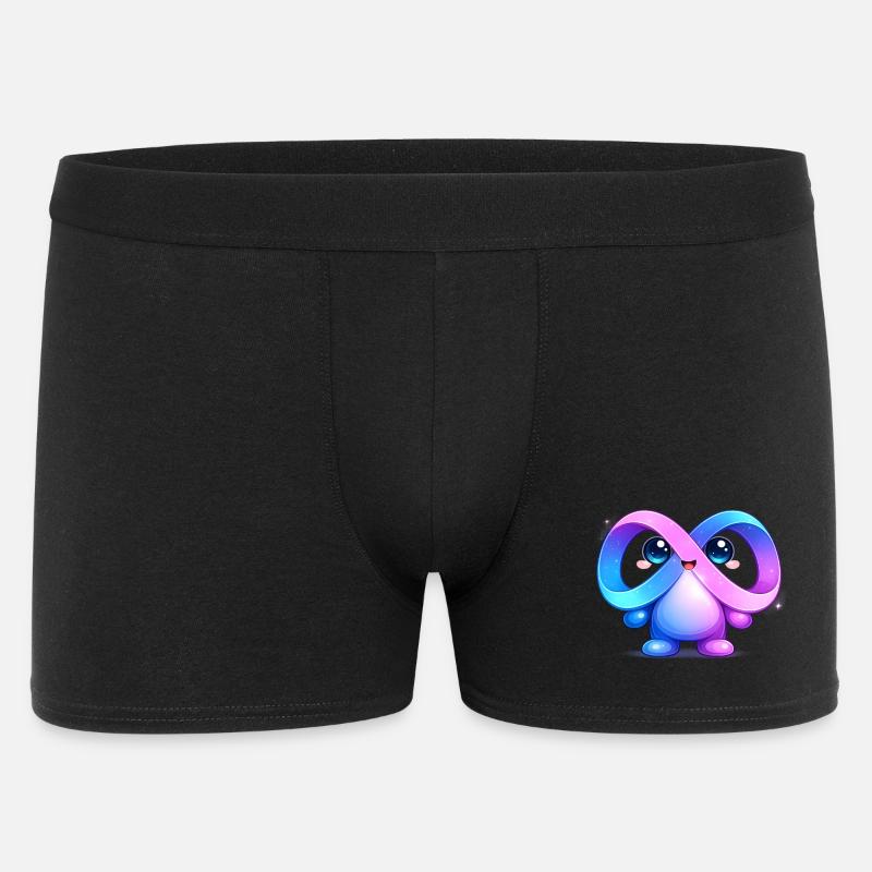 Niedlicher Meta-Infinity-Maskottchen-Aufkleber - Männer Boxer Shorts - Schwarz