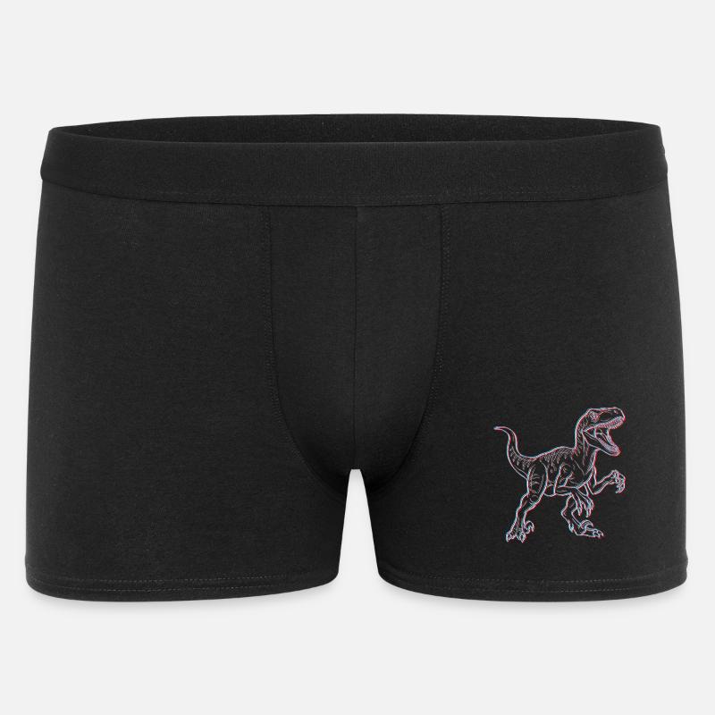 Neon Dinosaurier 3D Skelett - Männer Boxer Shorts - Schwarz