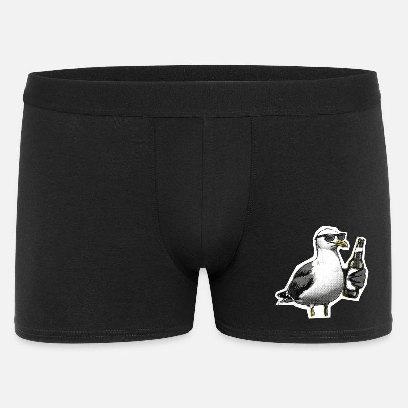Möwe Bier Küste - Männer Boxer Shorts - Schwarz