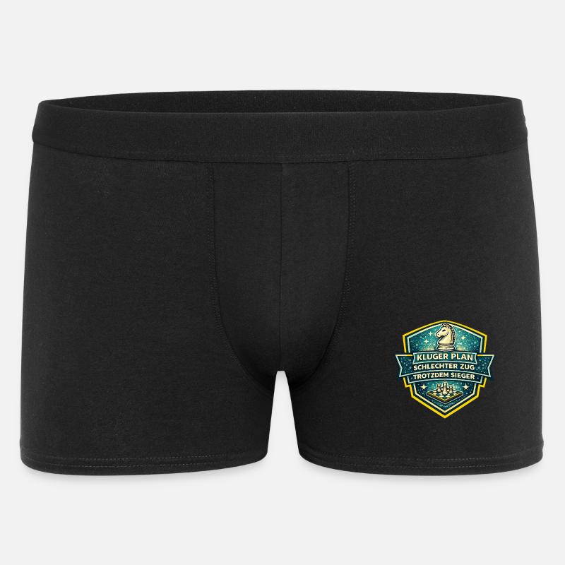 Schachheld Badge: Kluger Plan Sieger - Männer Boxer Shorts - Schwarz