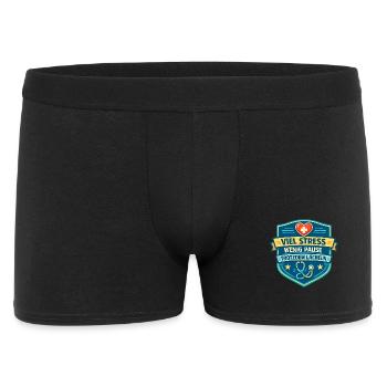 Viel Stress Wenig Pause Lächeln - Männer Boxer Shorts - Schwarz - Vorne