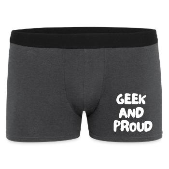 3. Geek et fier - Boxer Homme - charbon - Devant