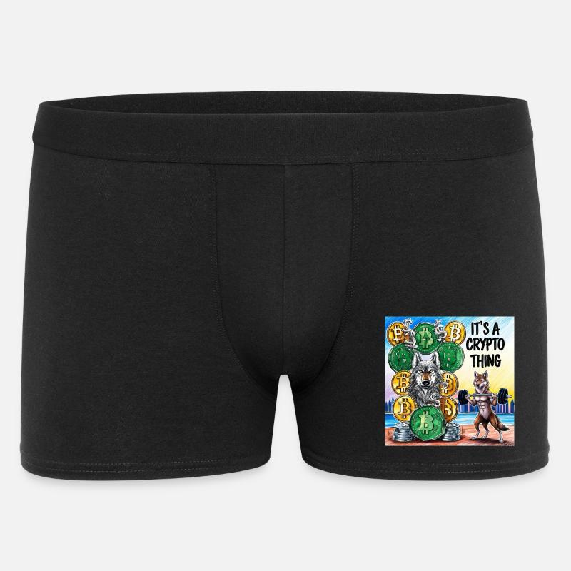 Crypto Wolf and Fox Power - Men's Boxer Shorts - black