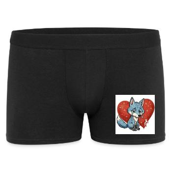 Renard, animal, triste symbole, cœur brisé - Boxer Homme - noir - Devant