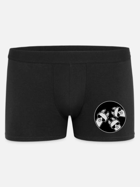 Tre Lama Fighe, Distintivo a Cerchio di Occhiali da Sole Divertente - Boxer da uomo - nero