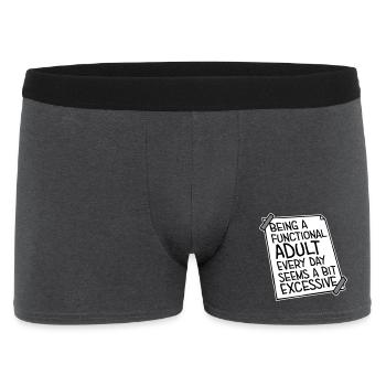 Being A Functional Adult Every Day Seems Excessive - Men's Boxer Shorts - charcoal grey - Front