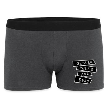 Gender Roles Are Dead Statement Freedom Saying - Men's Boxer Shorts - charcoal grey - Front