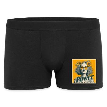 Power! Girl! Sunflower! - Men's Boxer Shorts - black - Front