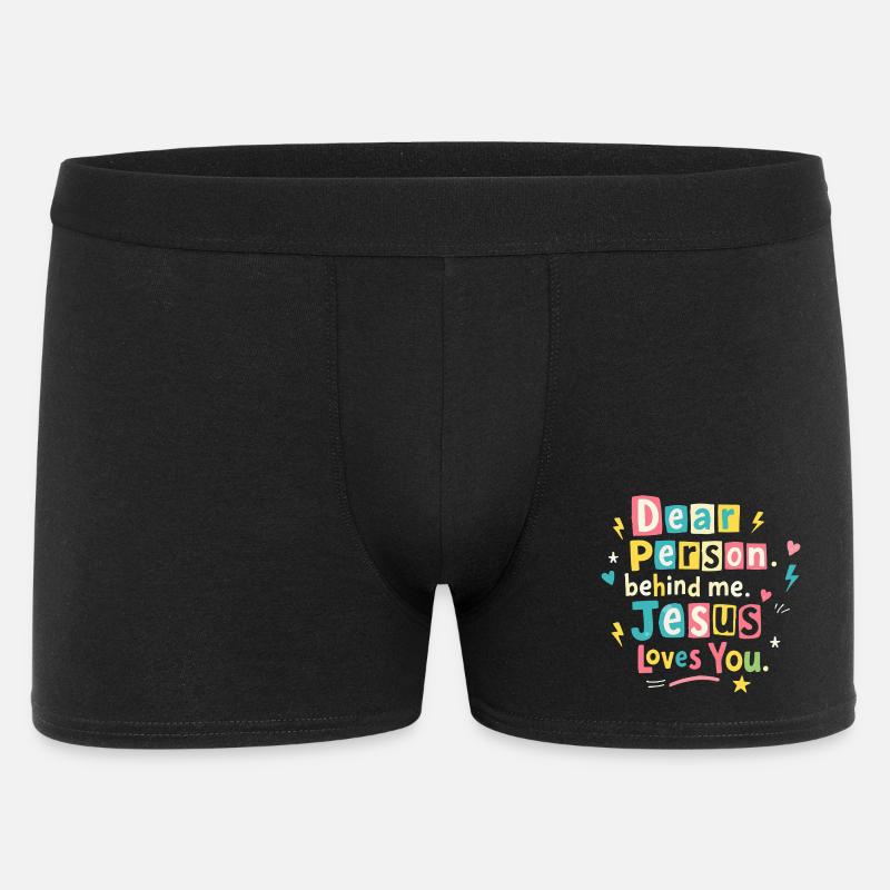 Jésus t’aime, message positif - Boxer Homme - noir