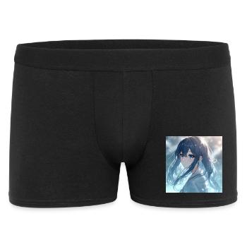 Blue Night Light Anime Portrait - Men's Boxer Shorts - black - Front
