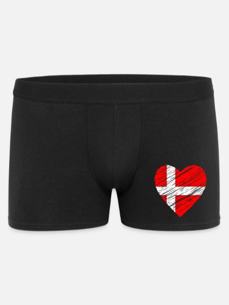 Danish Heart — Denmark Flag Brush - Men's Boxer Shorts - black