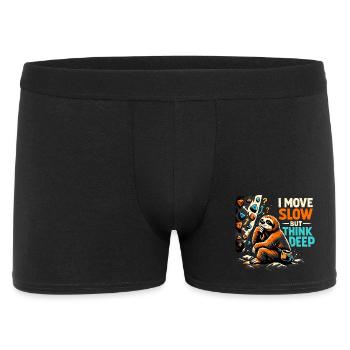 Bloc paresseux - Je me déplace lentement mais je réfléchis profondément - Boxer Homme - noir - Devant