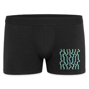 Bandes ondulées ondulées L rayures L Bleu vert - Boxer Homme - noir - Devant