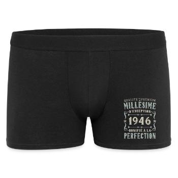 Anniversaire 80 Ans, Millésime 1946 - Boxer Homme - noir - Devant