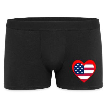 American Heart Flag – Red Patriotic Love - Boxer Homme - noir - Devant