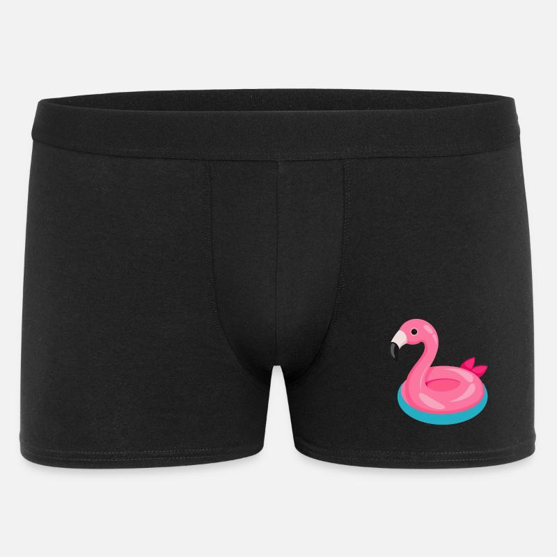 Flamingo Pool Float - Men's Boxer Shorts - black
