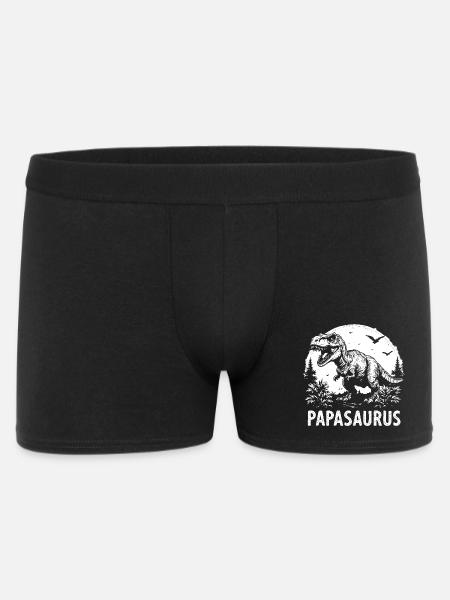 Papasaurus Strong Dad GiftT-Rex Dad Cool - Men's Boxer Shorts - black
