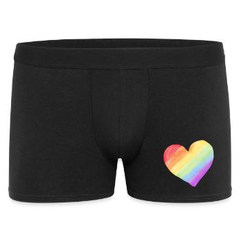 Cœur aquarelle arc-en-ciel - Boxer Homme - noir - Devant