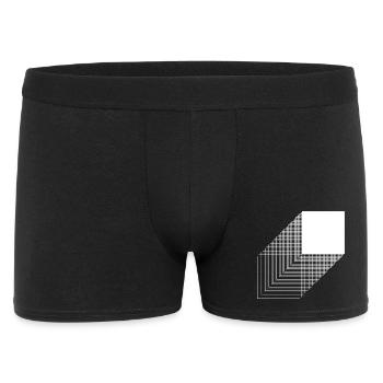 Kühnes quadratisches Bauhaus-Design - Männer Boxer Shorts - Schwarz - Vorne